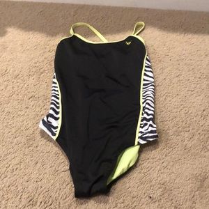 Black & Zebra One Piece Swimsuit
